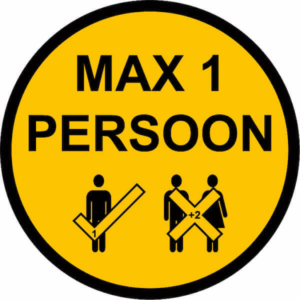 Maximaal 1 Persoon Sticker Op 25×25 Cm