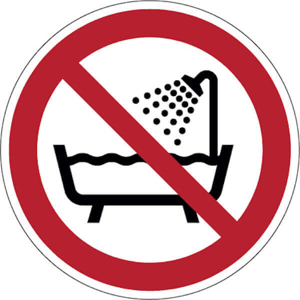 Gebruiken in water verboden